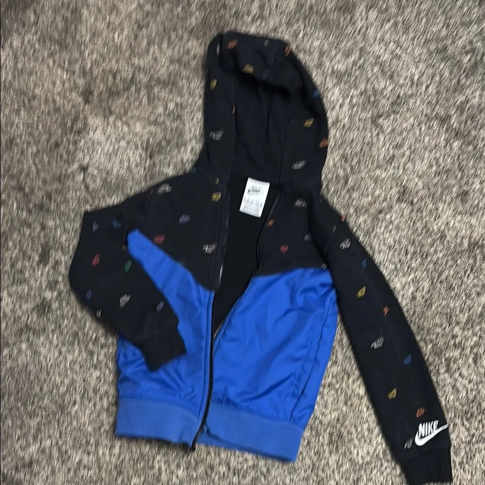 Nike Blue and Black Sweatshirt with Hood