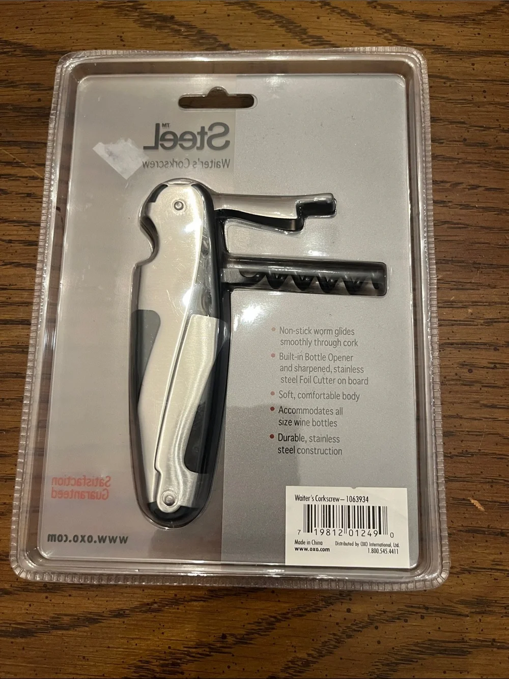 OXO Steel Double Lever Corkscrew - Silver and Black
