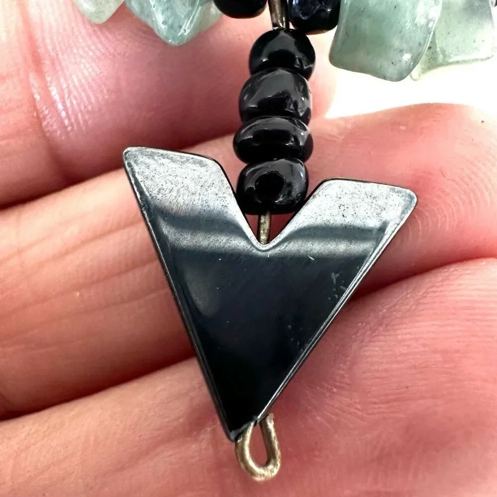 Hematite aventurine pendant necklace hematite aventurine
