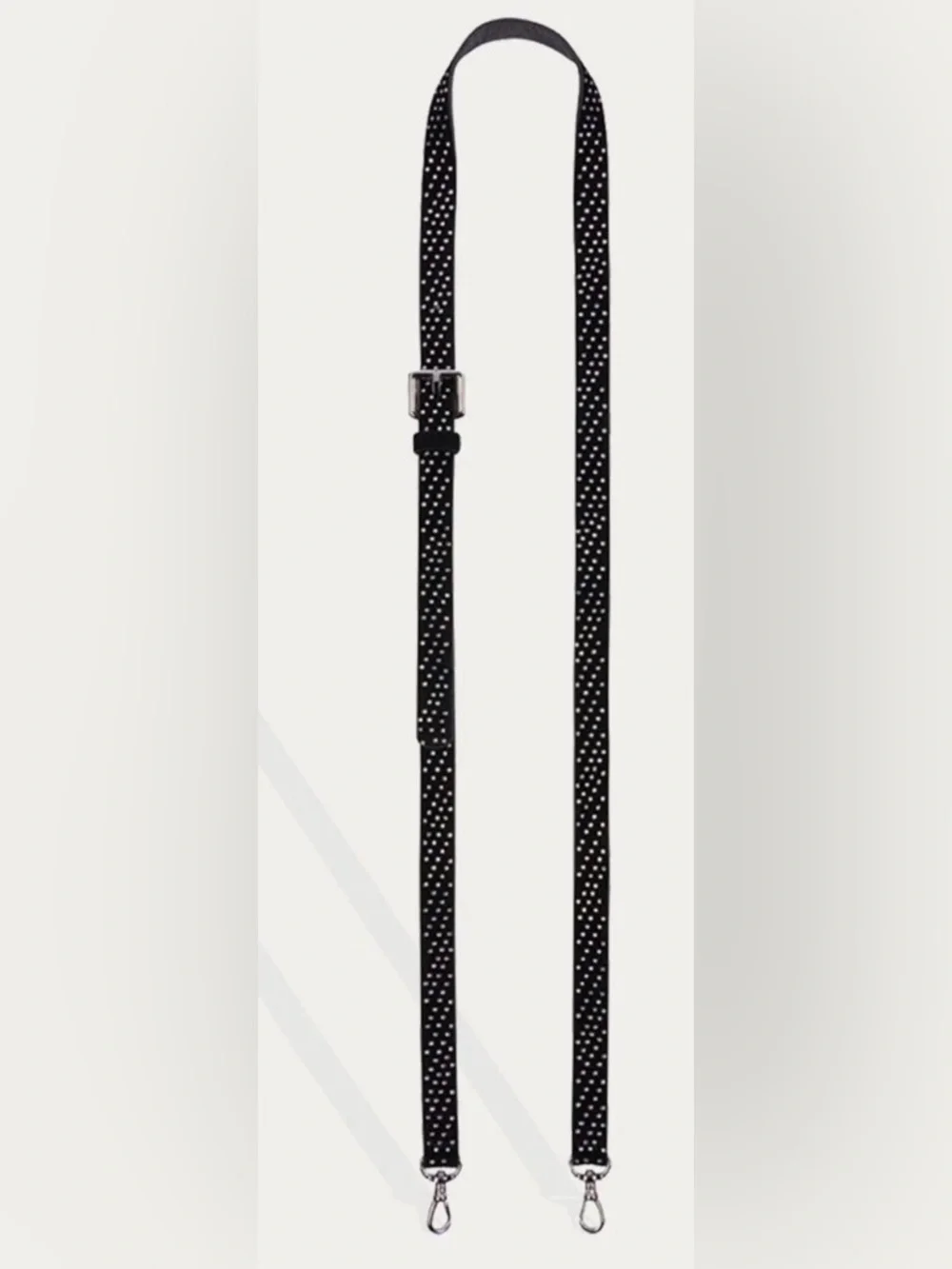 Bandolier Hailey Rhinestone Strap in Black Velvet  and Silver Rhinestones New
