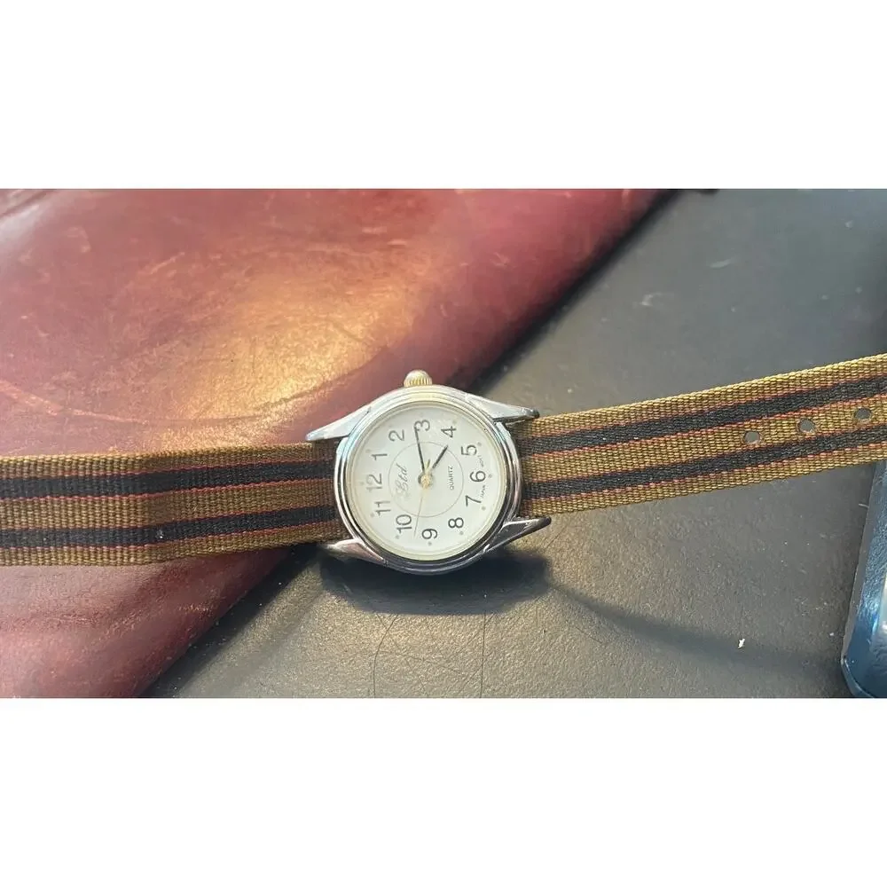 VTG Women's 22mm Silver Tone LTD Watch, Canvas Strap
