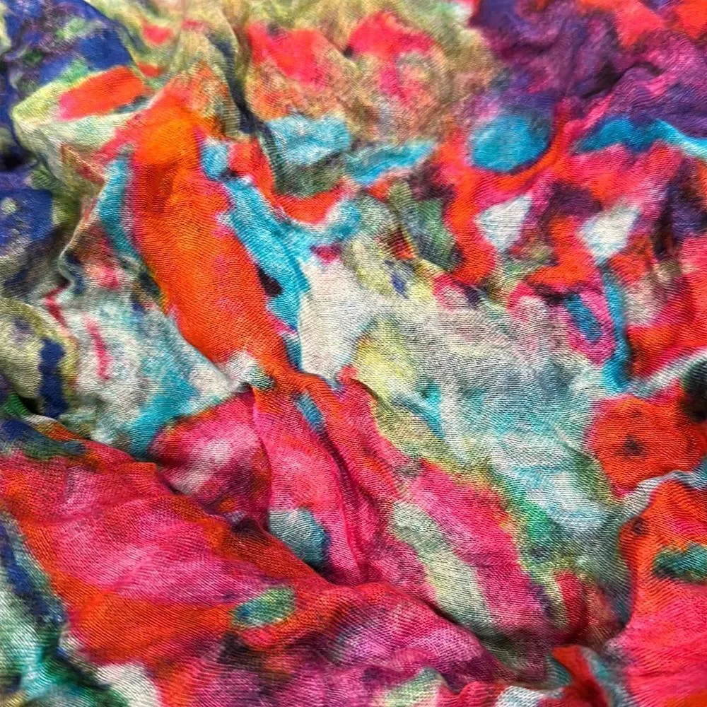 Anthropologie Lulla Collection by Bindya Floral Reversible Scarf shoulder Wrap