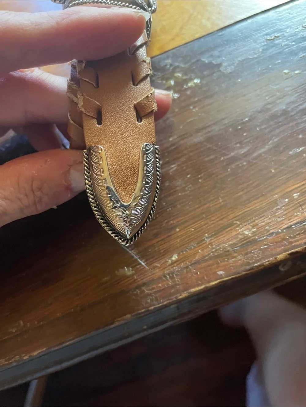 No brand tan braided