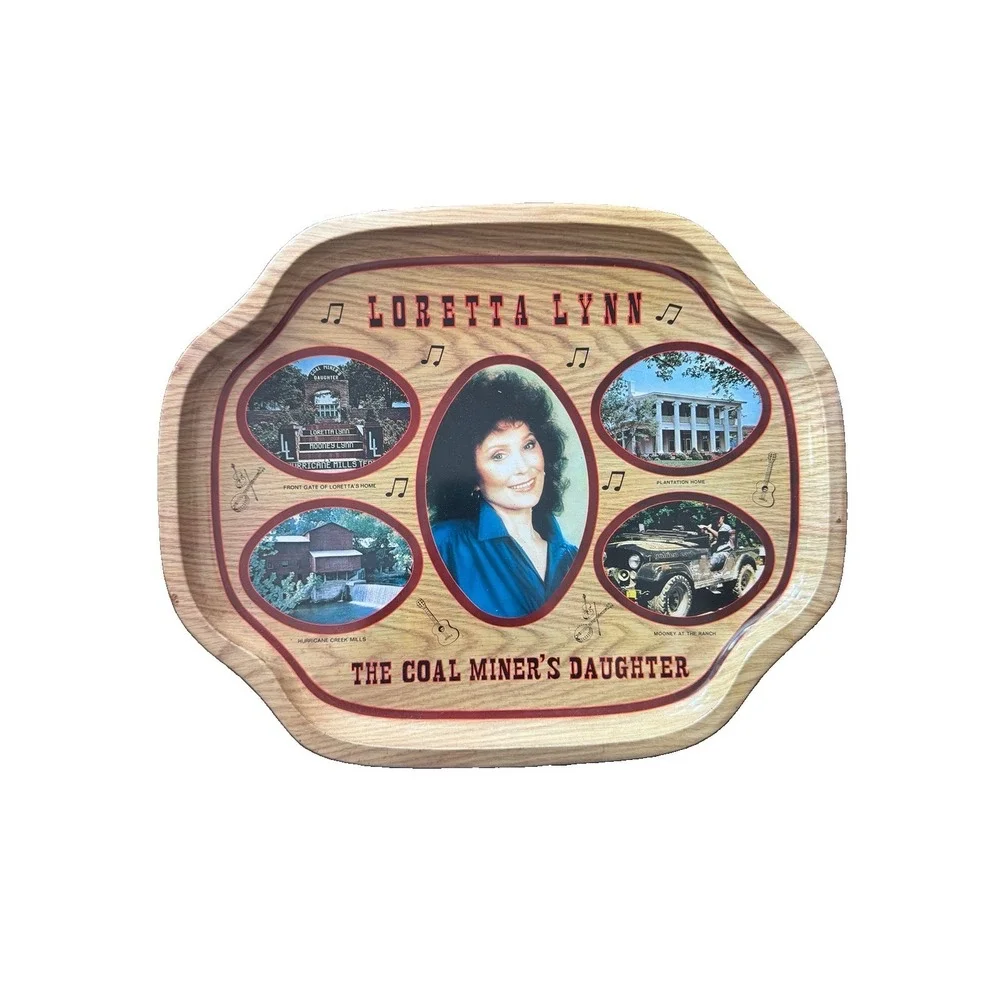 Loretta Lynn Metal Tray Souvenir Coal Miner's Daughter Country Music Vintage