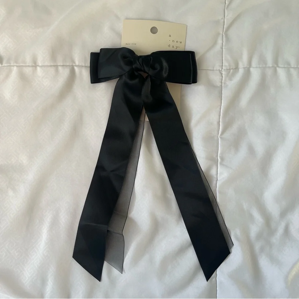 A New Day Red and Black Bow Hair Clips