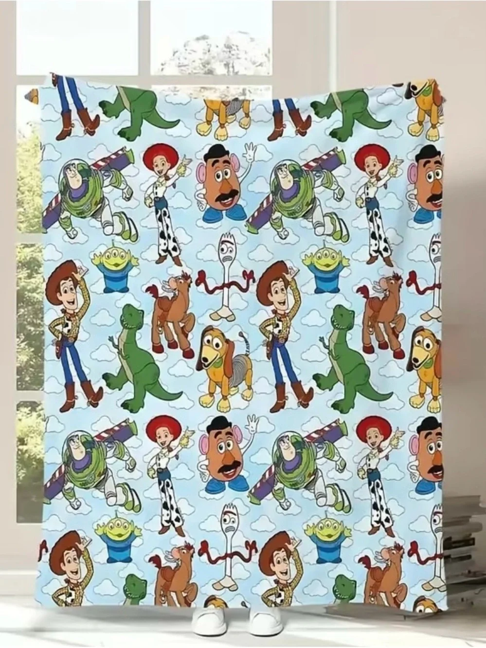 Toy Story Character Throw Blanket - Light Blue 60”x80”