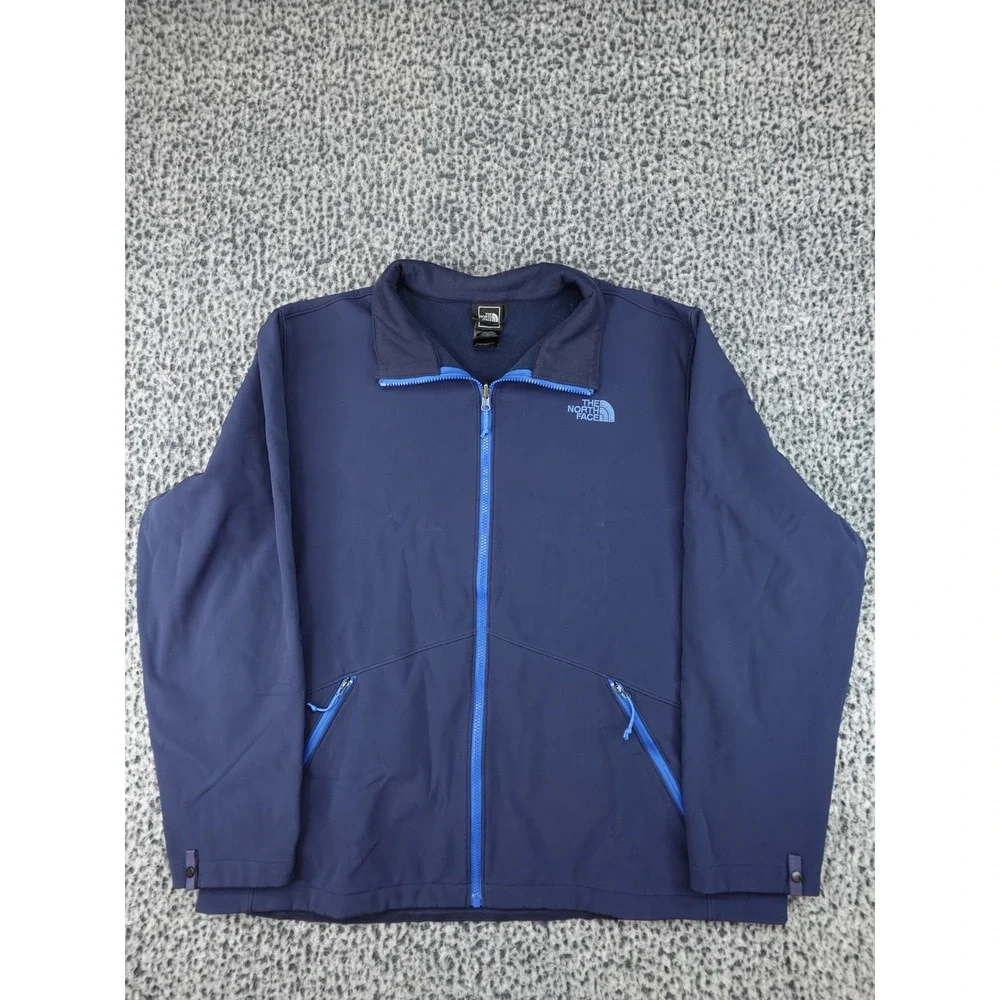 The North Face Softshell Jacket Mens XXL Navy Blue C687 Windproof