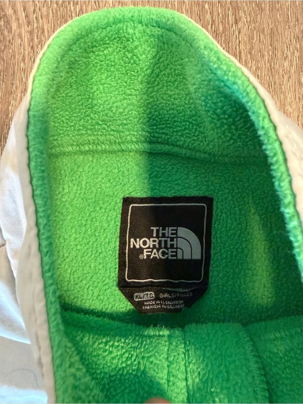 The North Face Fleece Lime Jacket Girls Size XL In Excellent Used Condition