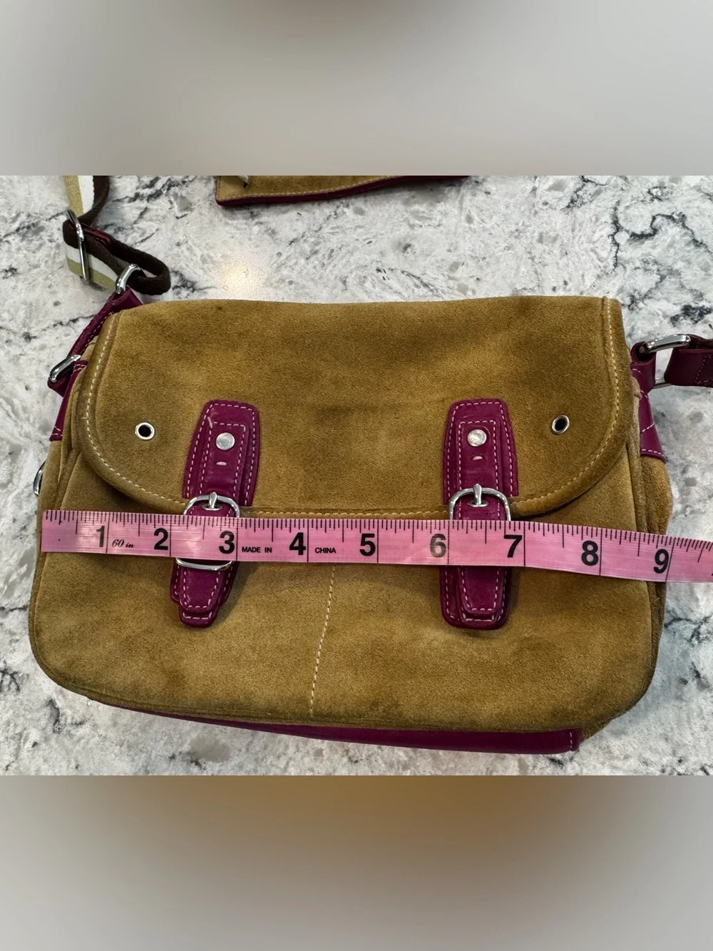 Vintage Coach Archive Crossbody Messenger Shoulder Bag Suede 9274
