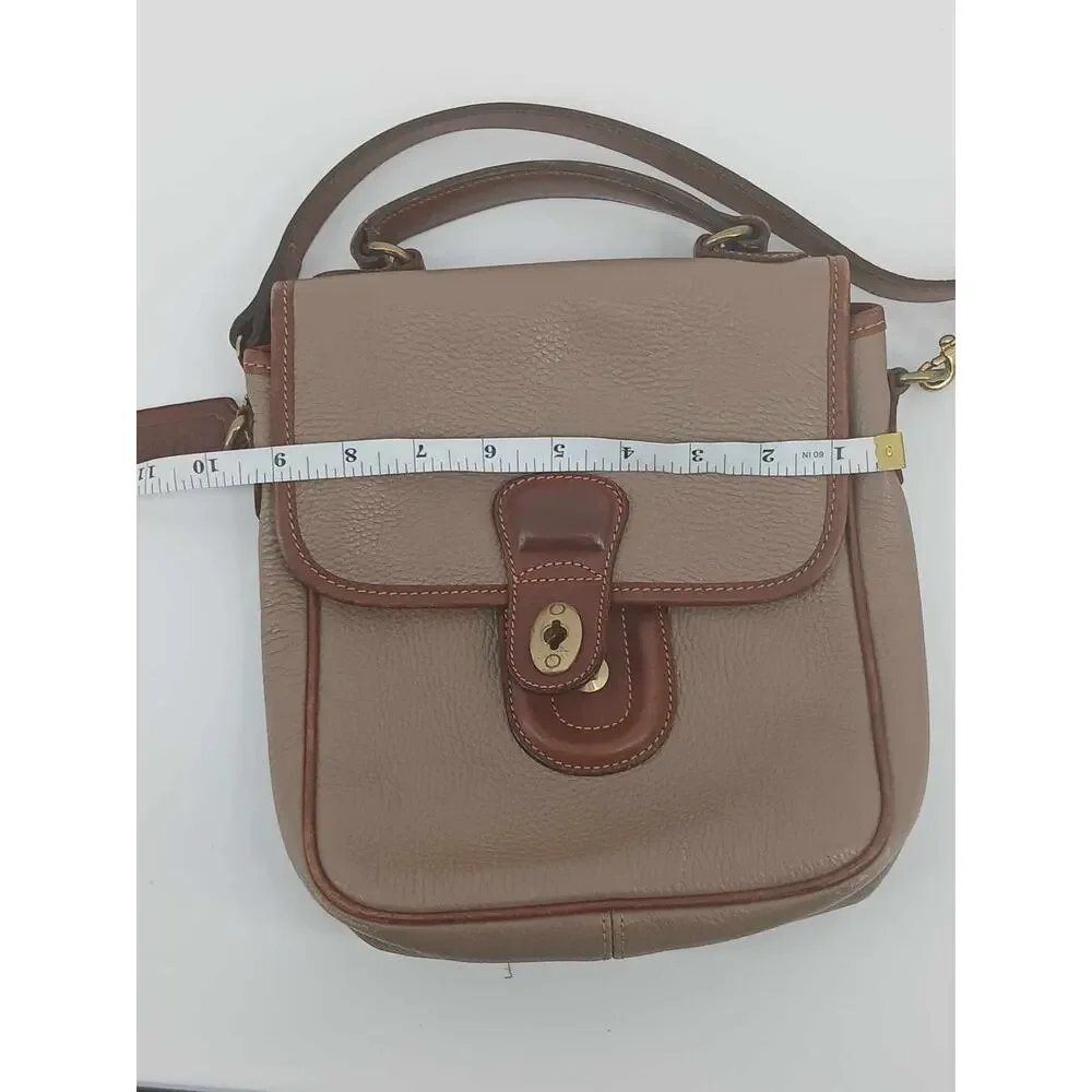 Vintage Leather crossbody, Coach Mini Durham 4211, bone and brown