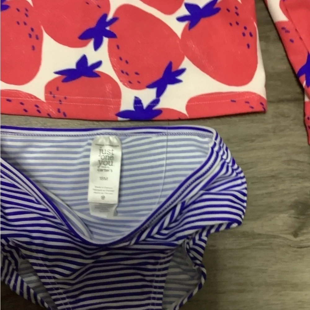 Carter's Vibrant kid Red and Blue Rashguard Swimwear