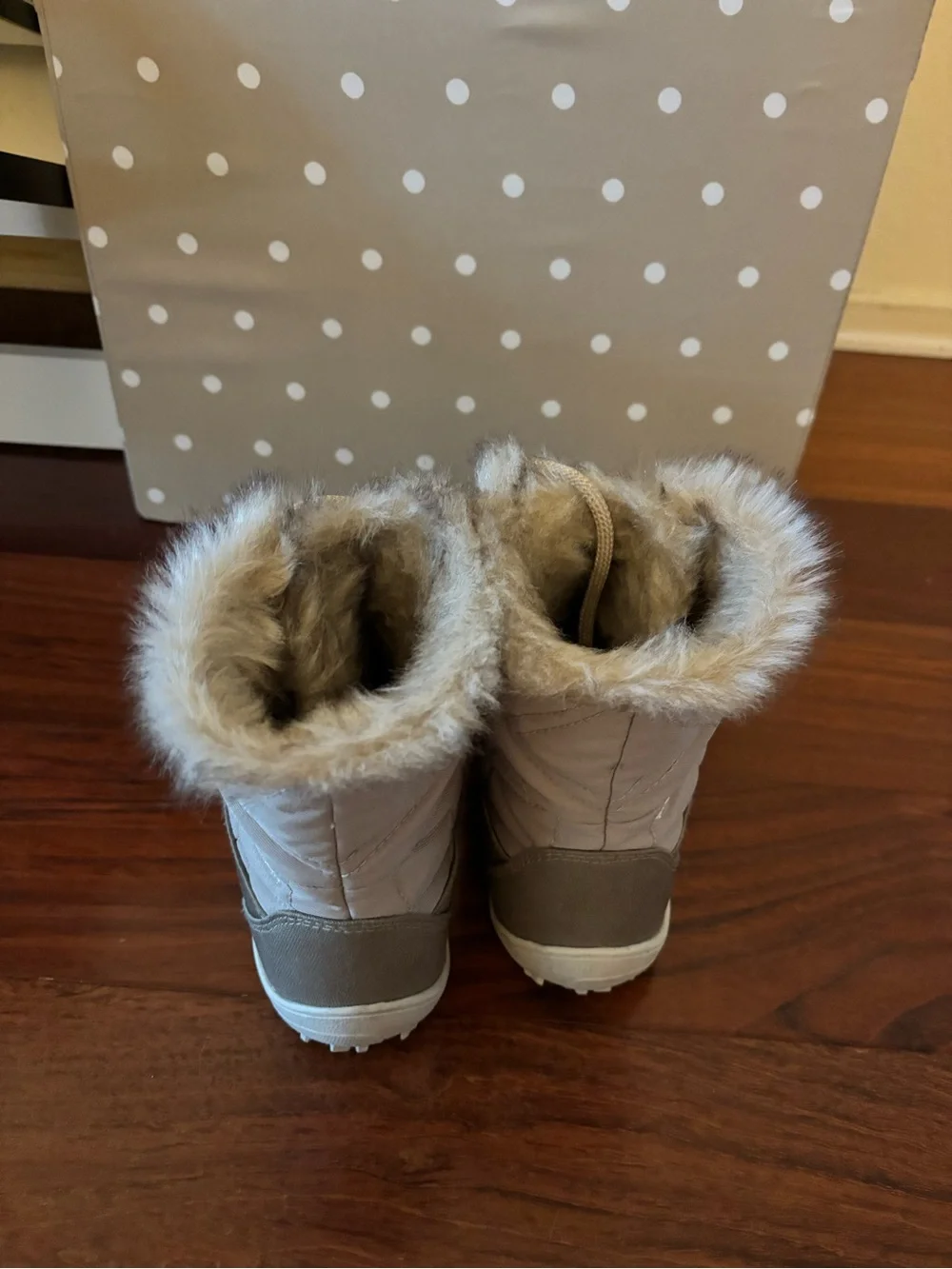Columbia Quilted Faux-Fur Lined Winter Boots in Taupe