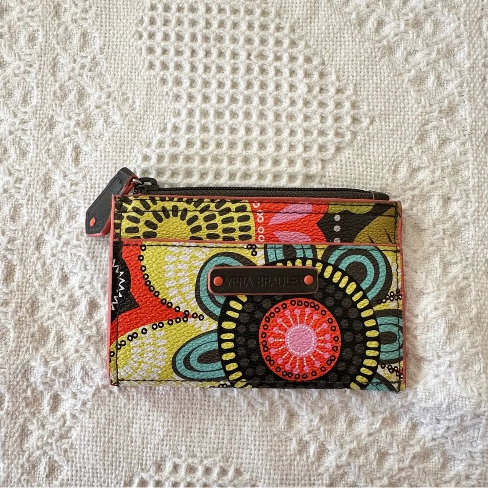 Vera Bradley Wallet Multicolor Flower Shower Floral Preppy Colorful Zip Top Card