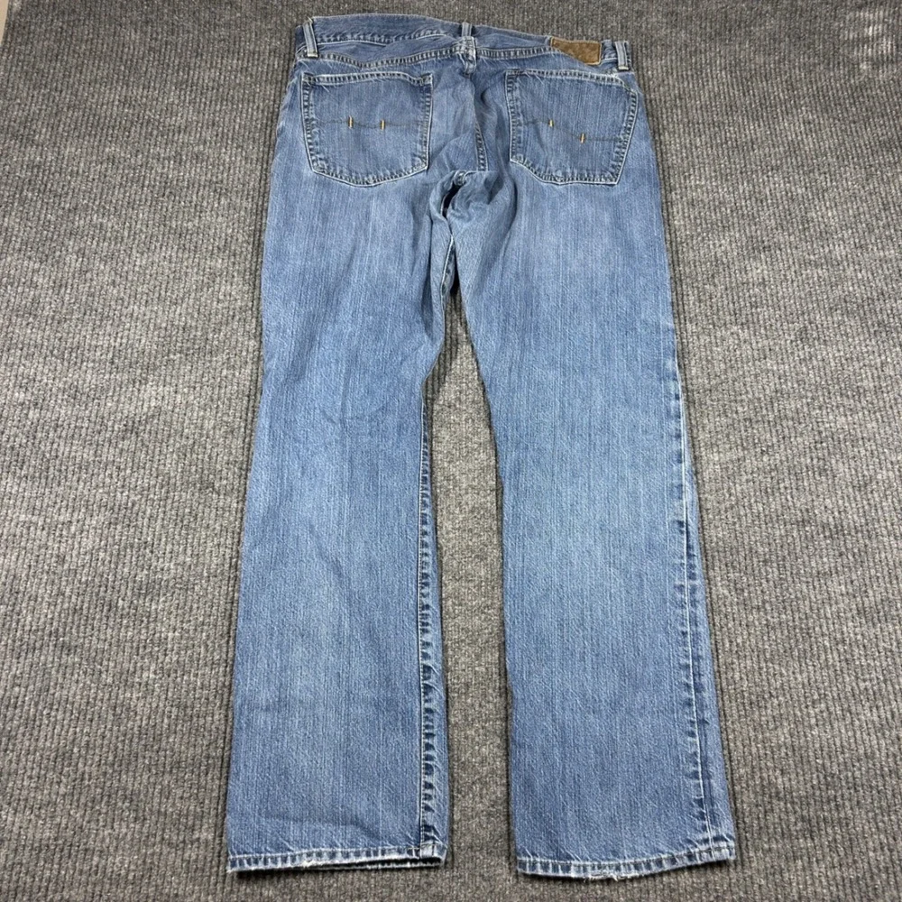 Polo Ralph Lauren Jeans Mens 36x32 Hampton Straight Blue Denim Distressed Wash