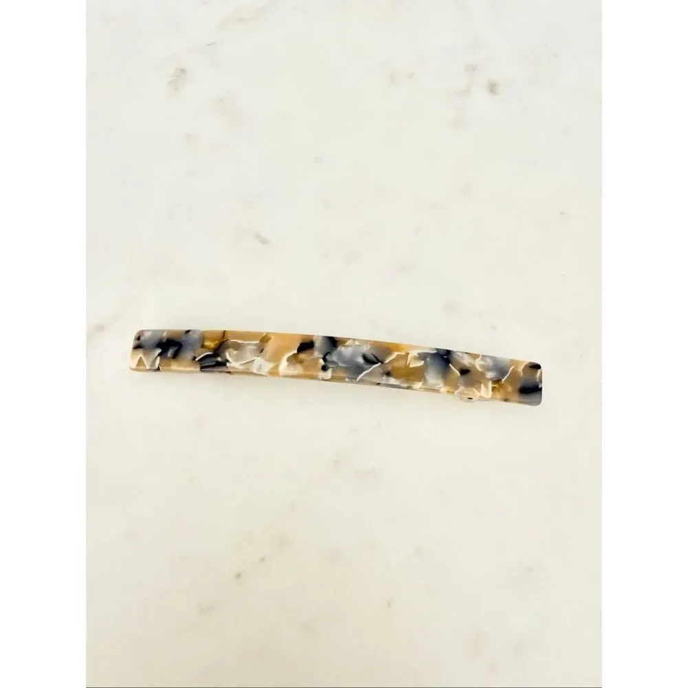Nordstrom Marbled Acrylic French Barrette Hair Clip Neutral Tortoise