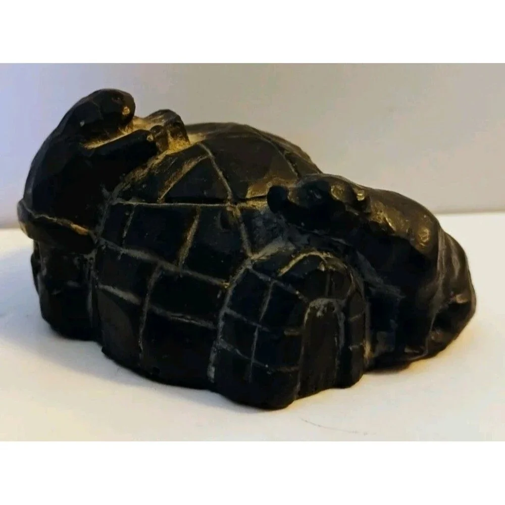 Vintage Created in Alaska Soapstone Igloo Polar Bear Figurine Genuine Souvenir