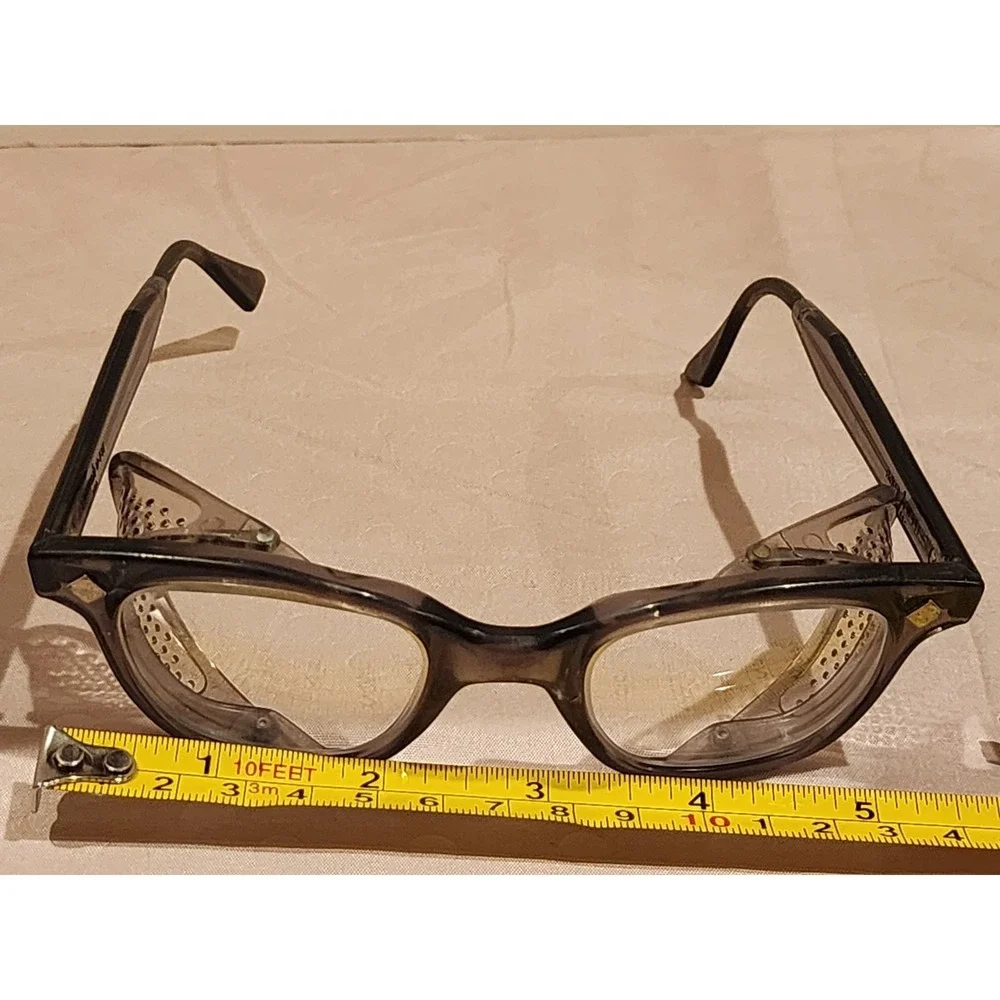 Vintage H.L. Bouton Co. Safety Glasses Bouton U-Fit Clear Lens Cable Temple Nice
