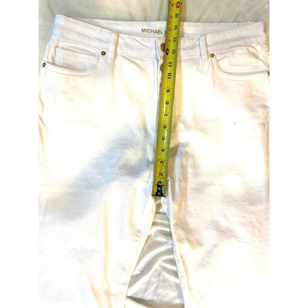 Michael Kors Jeans Womens White Wide Leg Button Fly  Raw Hem Denim EUC Size‎ 14