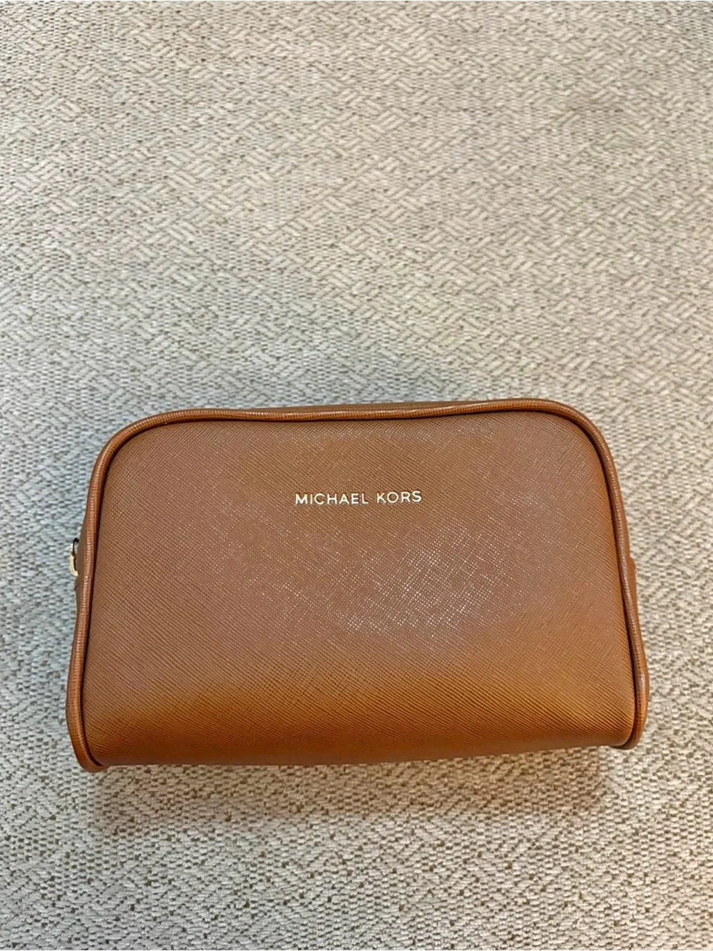 Michael Kors Brown Saffiano Makeup Bag