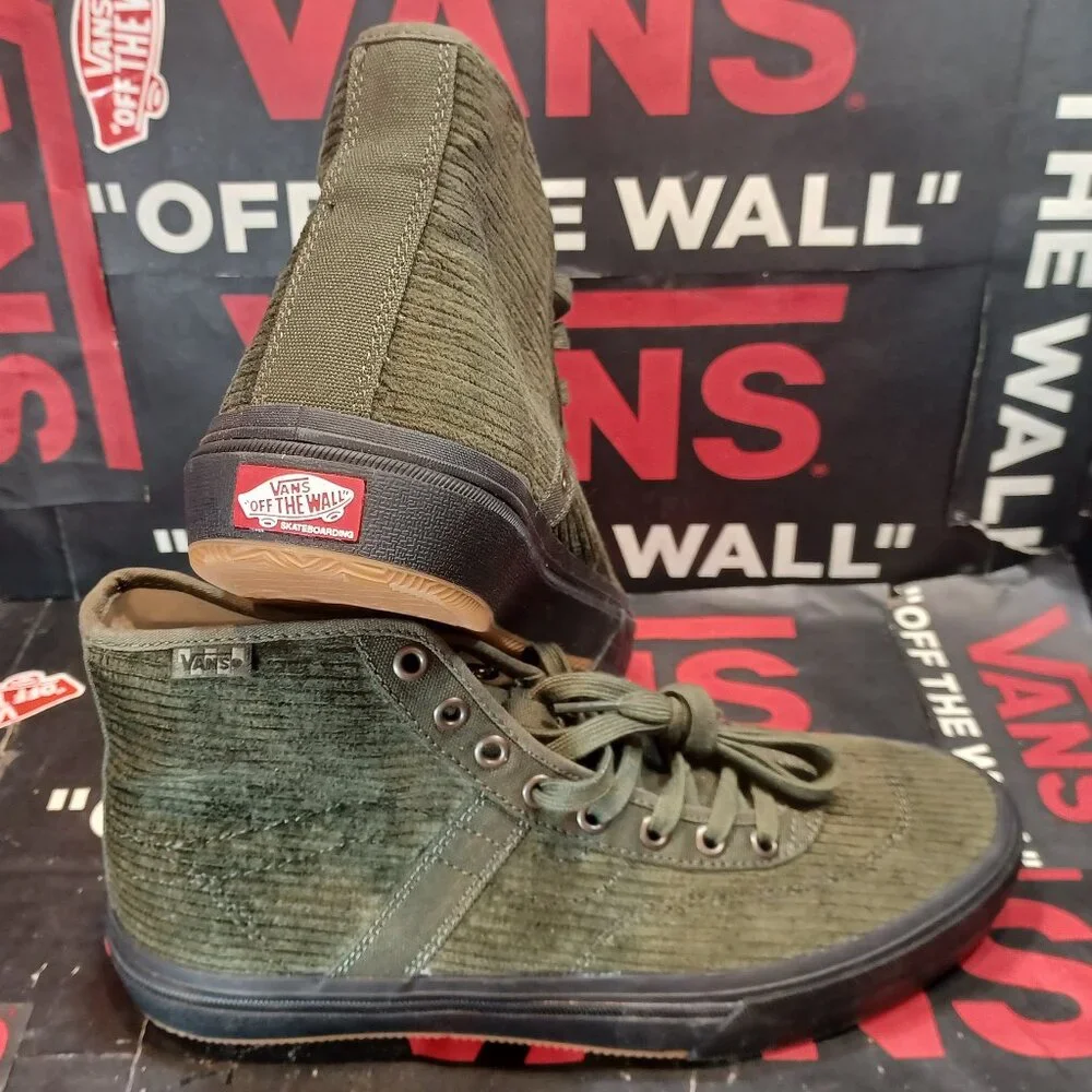 Vans Olive Green High-Top Sneakers