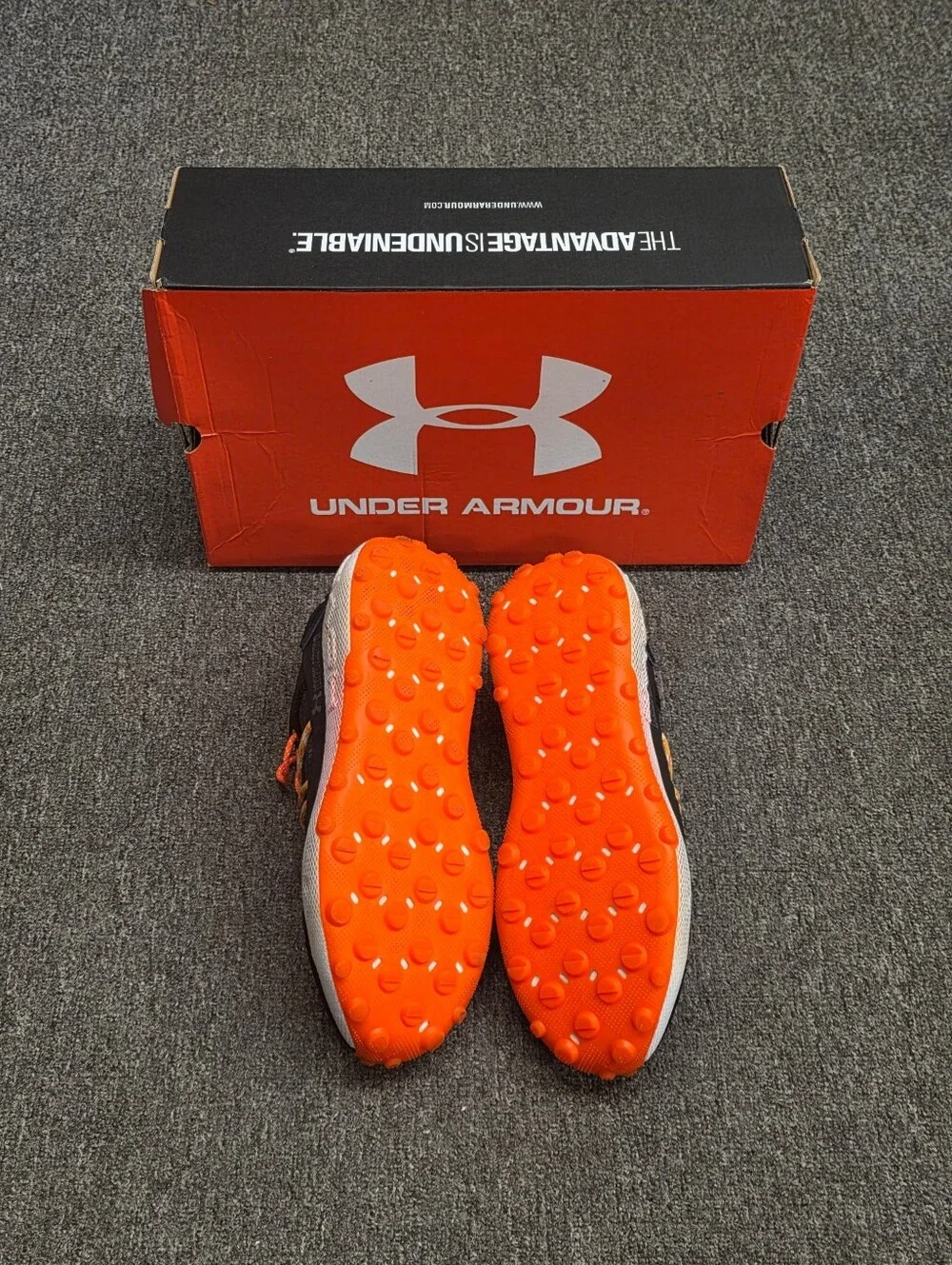 Under Armour Men's Fat Tire Venture Pro Black Phoenix Fire Orange Size 13