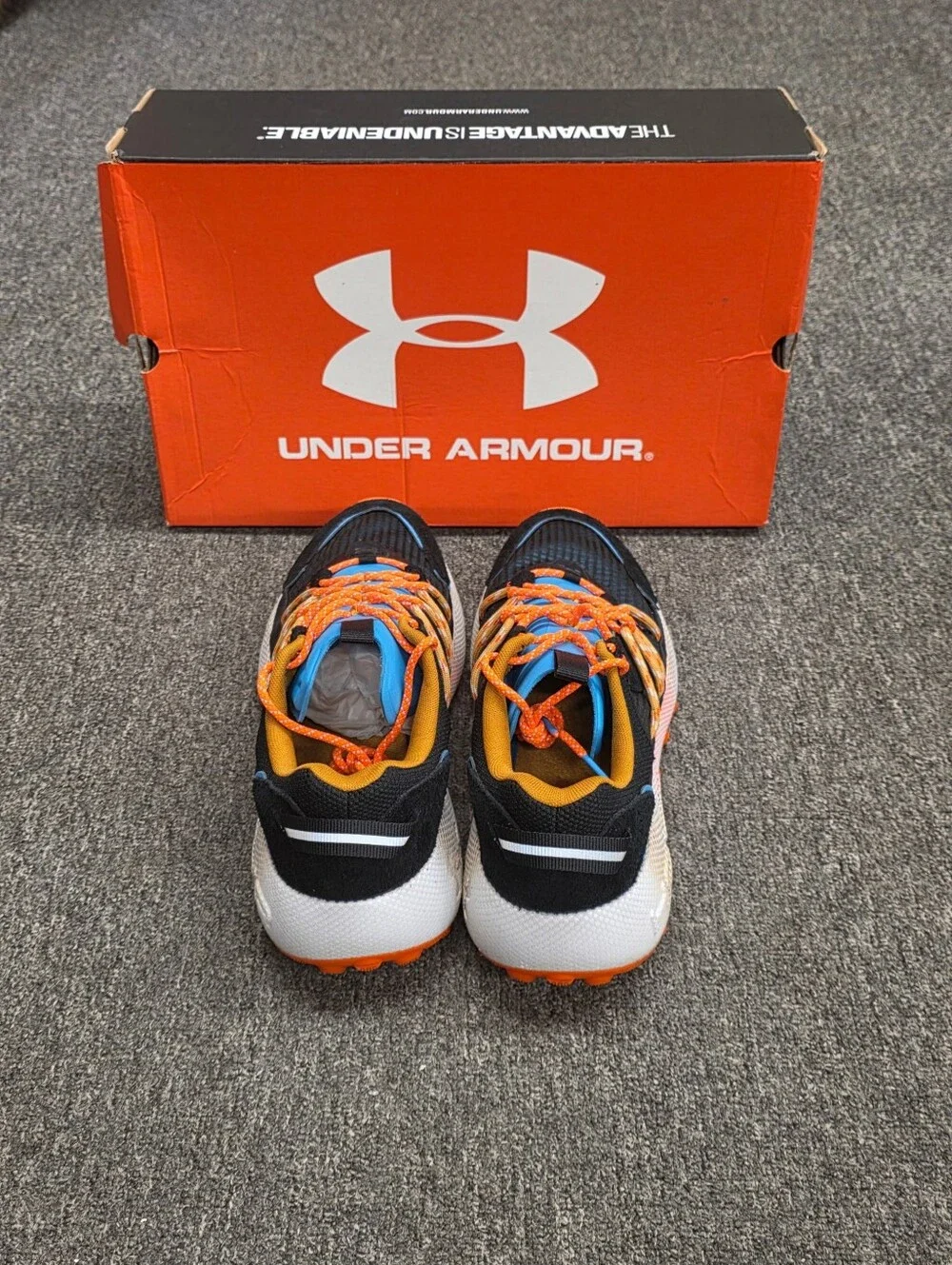 Under Armour Men's Fat Tire Venture Pro Black Phoenix Fire Orange Size 13