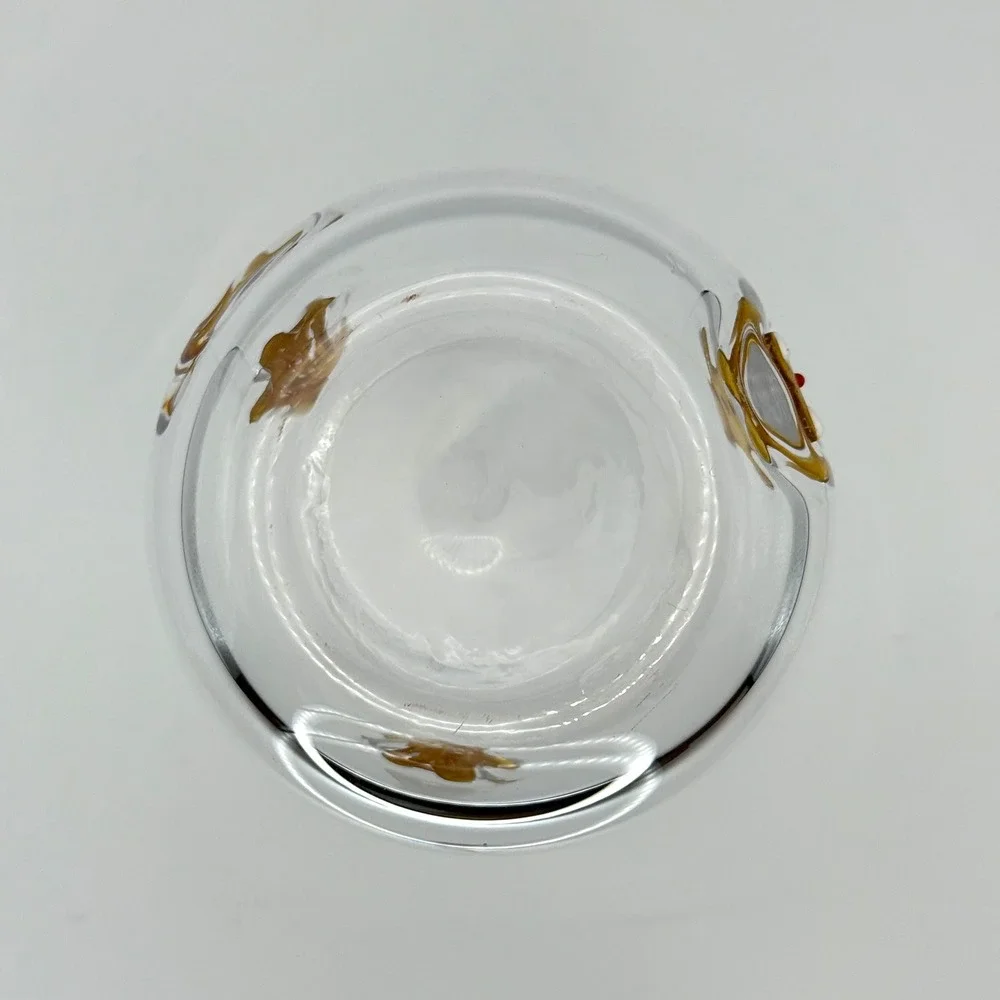 Handblown Clear Glass Tumbler with 3D‎ Gingerbread Man Figurines Holiday 4.75in