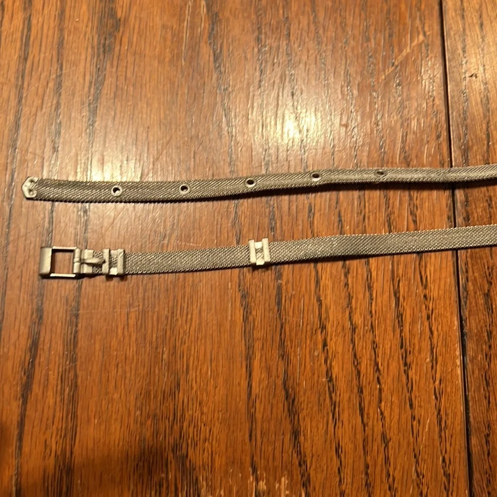 Silver Skinny Mesh Belt With Buckle Size 31