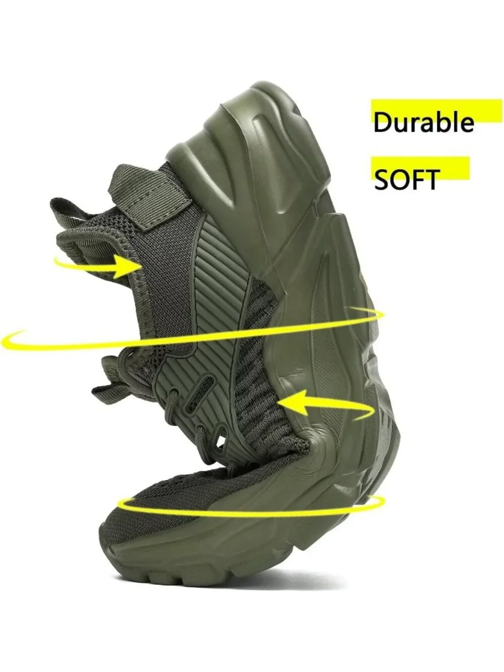 Men's Green Lightweight Non Slip Resistant Athletic Sports Walking Sneakers