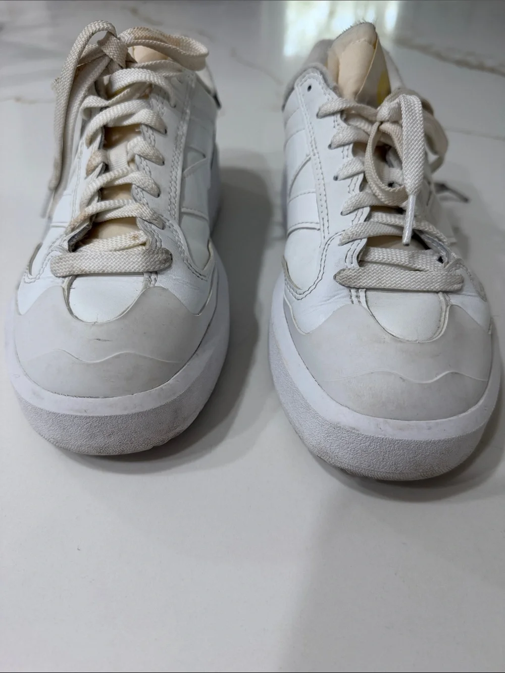 New Balance Men’s CT302 White Leather Sneakers with Teal Heel Unisex | 7