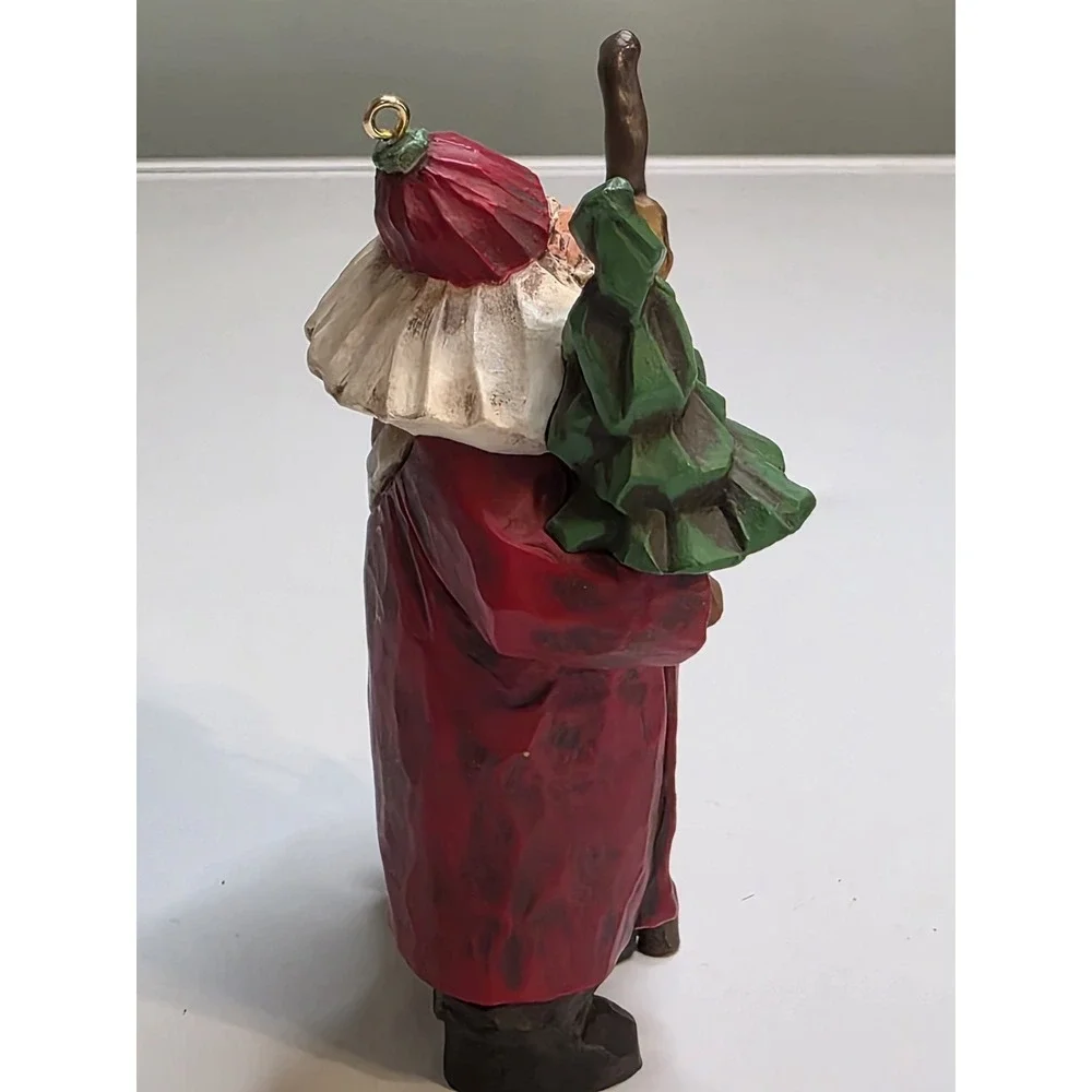 Vintage Hallmark 1998 Santa Ornament Folk Art Americana Club Boxed Christmas Dec