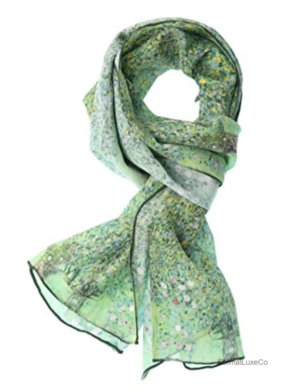 100% Silk Scarves Van Gogh Paul Gauguin Monet Painted Scarf 60x16.5 inch