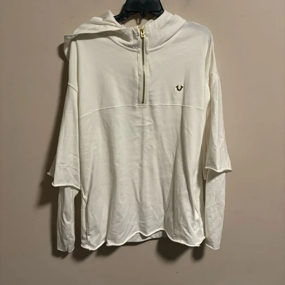 True Religion Brand Jeans DOUBLE LAYER PULLOVER Hoodie 100187- Size Large