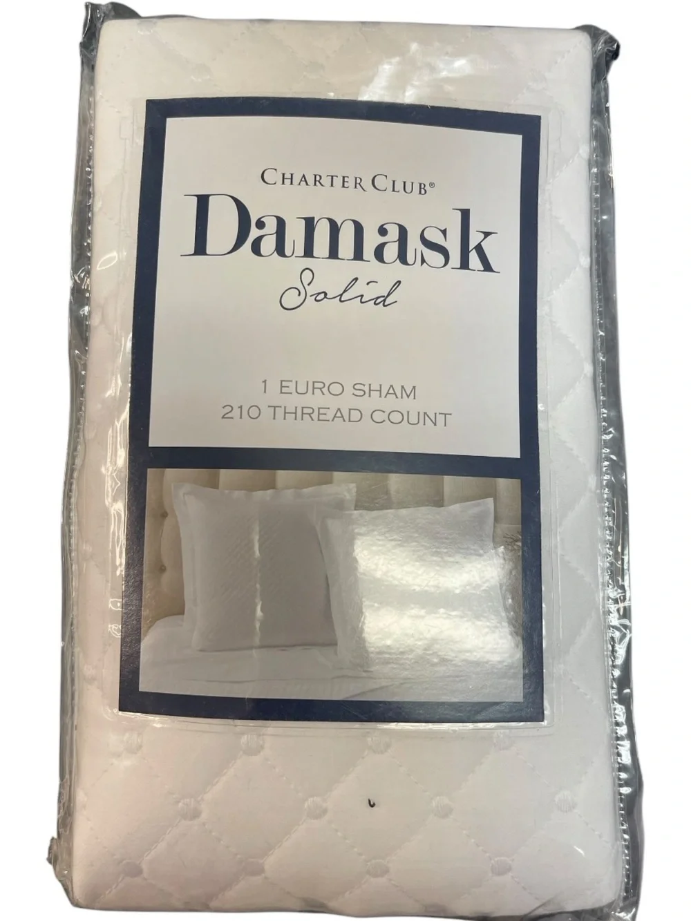 Charter Club Quilted European Sham Damask White