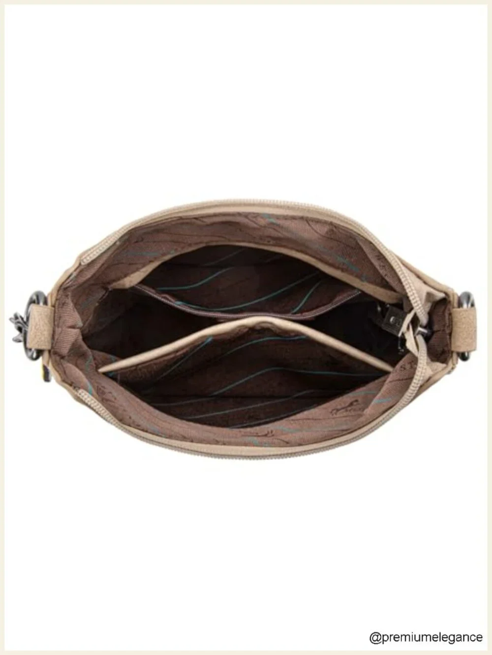 Leather Western Tooling Crossbody Hobo Bag with Whipstitch