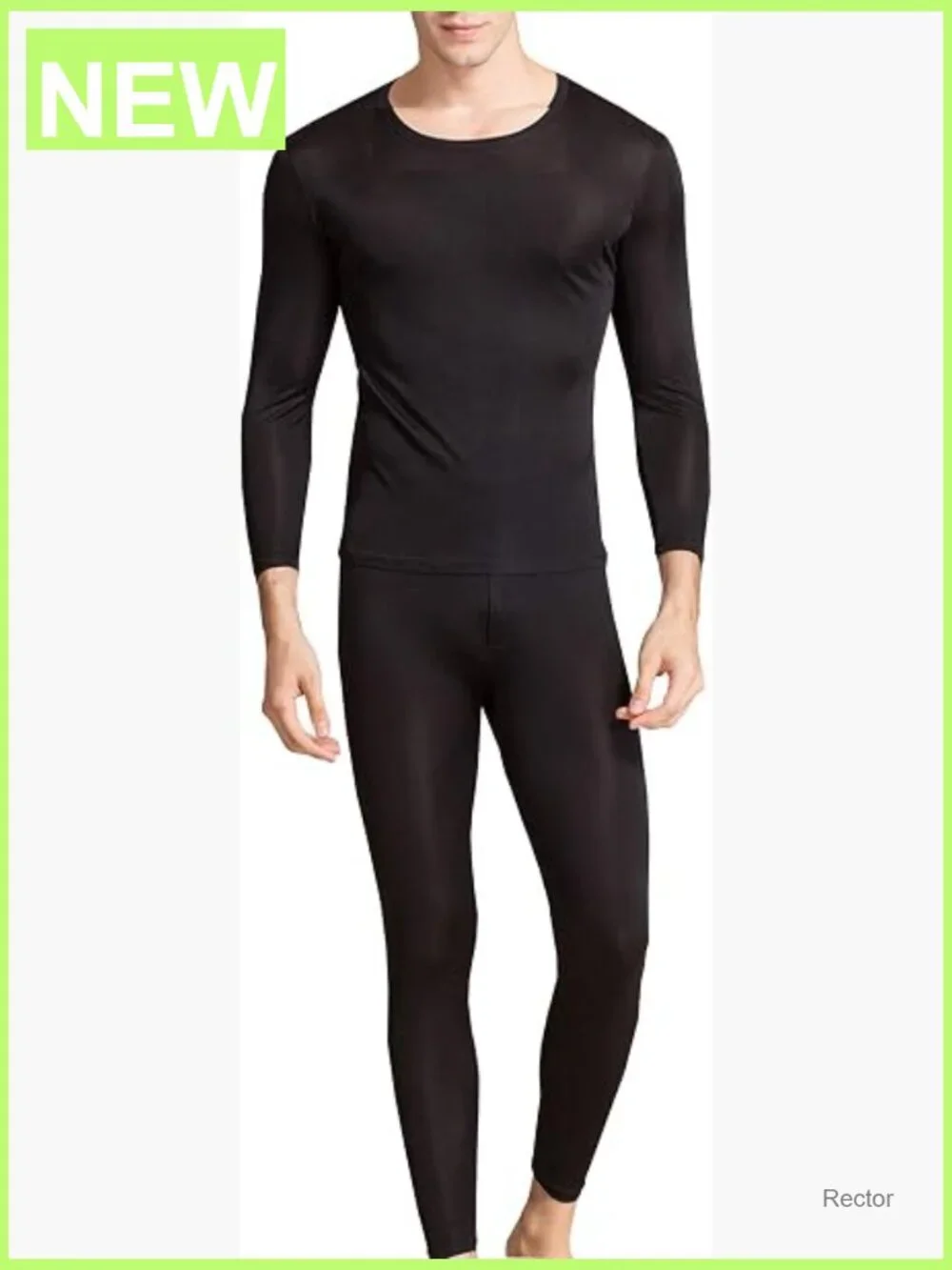 Men's Silk Long Johns Thermal Set Top & Bottom Base Layer Long Sleeve