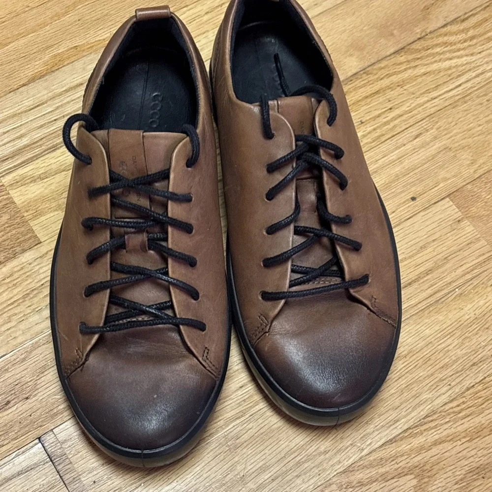 ECCO  Soft Lux Cognac (Ombre) Leather Lace‎ Up Sneakers EU 39 6.5 M 8.5 W