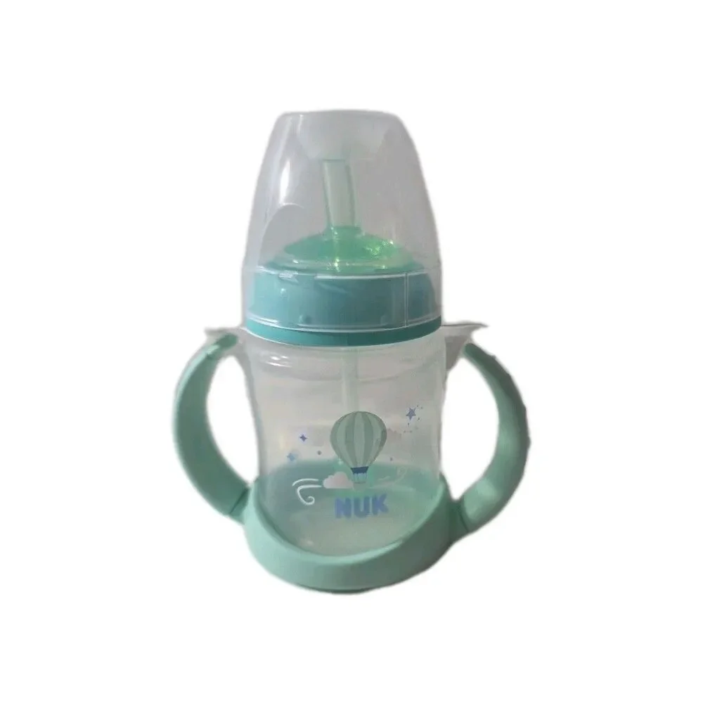 NUK Learner Straw Cup 5oz‎ + 3 Orthodontic Pacifiers 18–36m Set Baby Spill-Proof