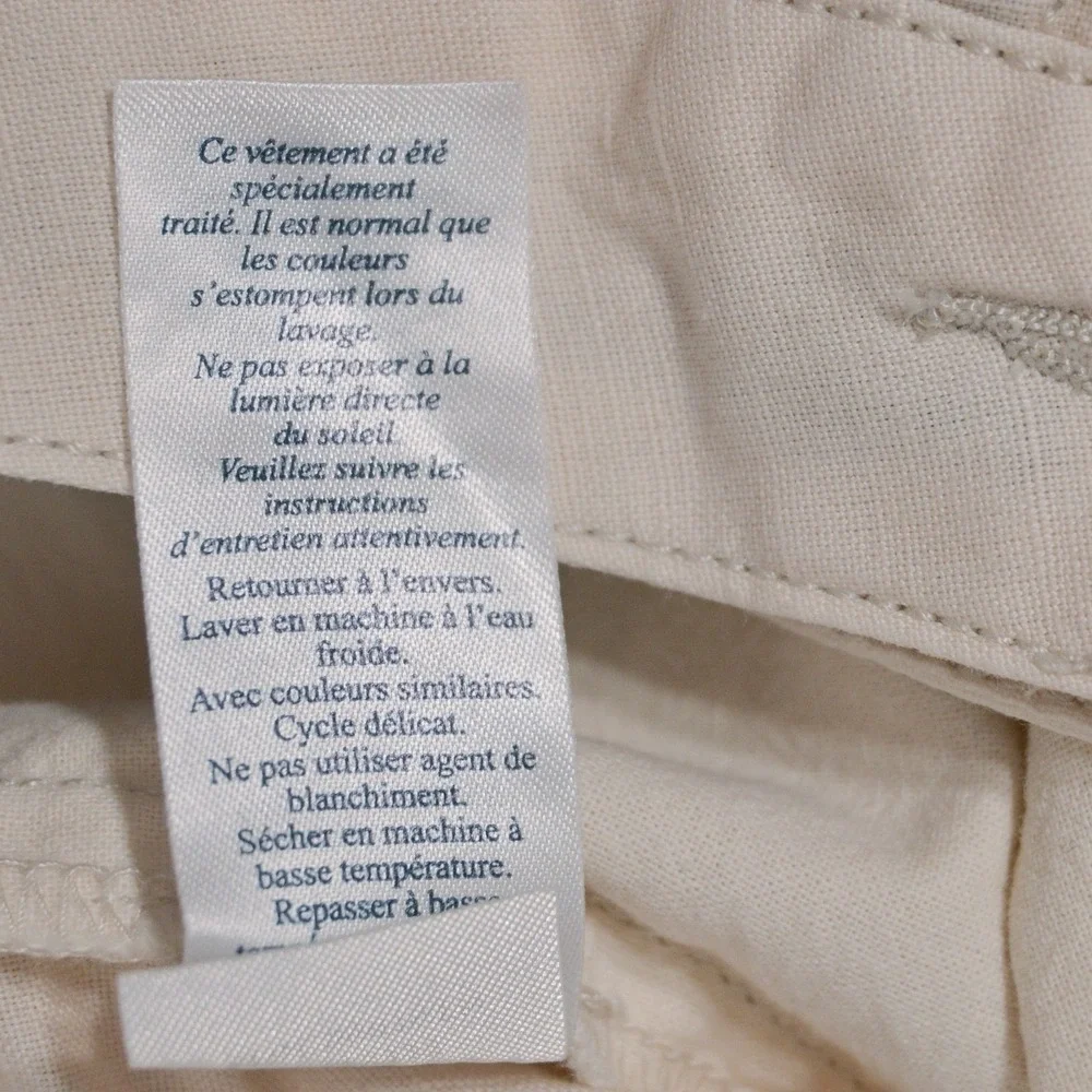 Faherty Malibu Chino Shorts Men's Sz 34 Beige Linen Cotton Blend Casual Light