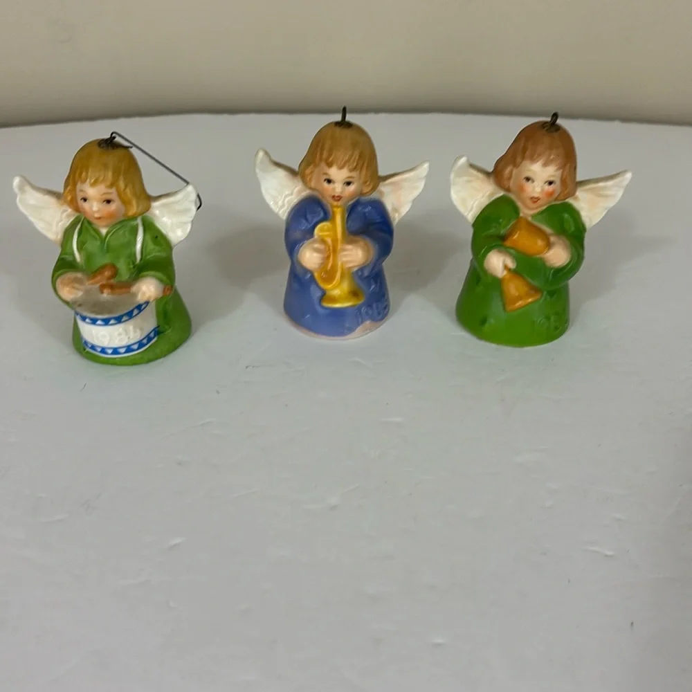 Lot of 3 Goebel Annual Angel Bell Christmas Ornaments 1984-1986 TMK-6