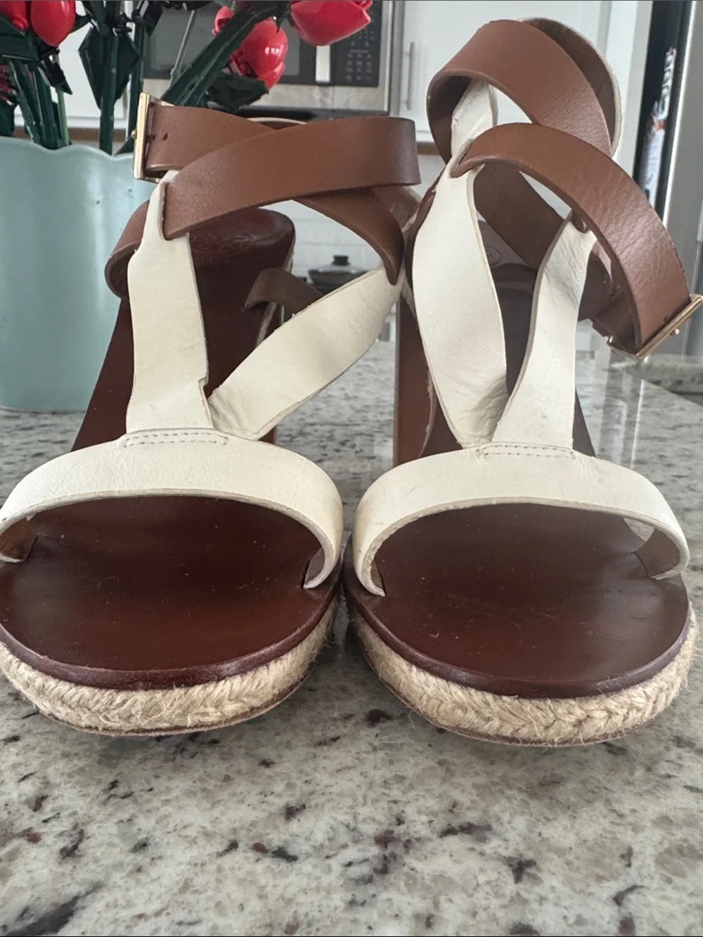 Tory Burch open leather straps