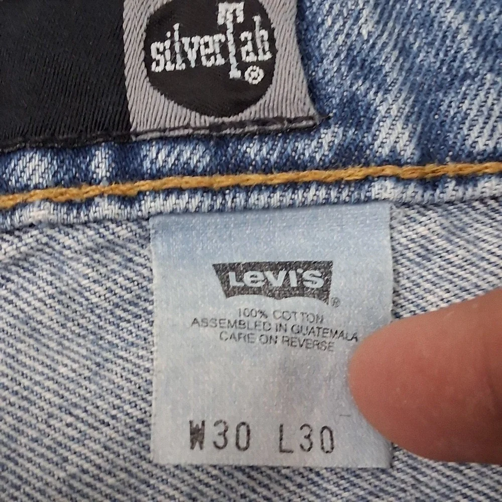 Y2K 1998 Levis Silvertab Baggy Fit Denim Blue Jeans Size 30x30 90s Streetwear