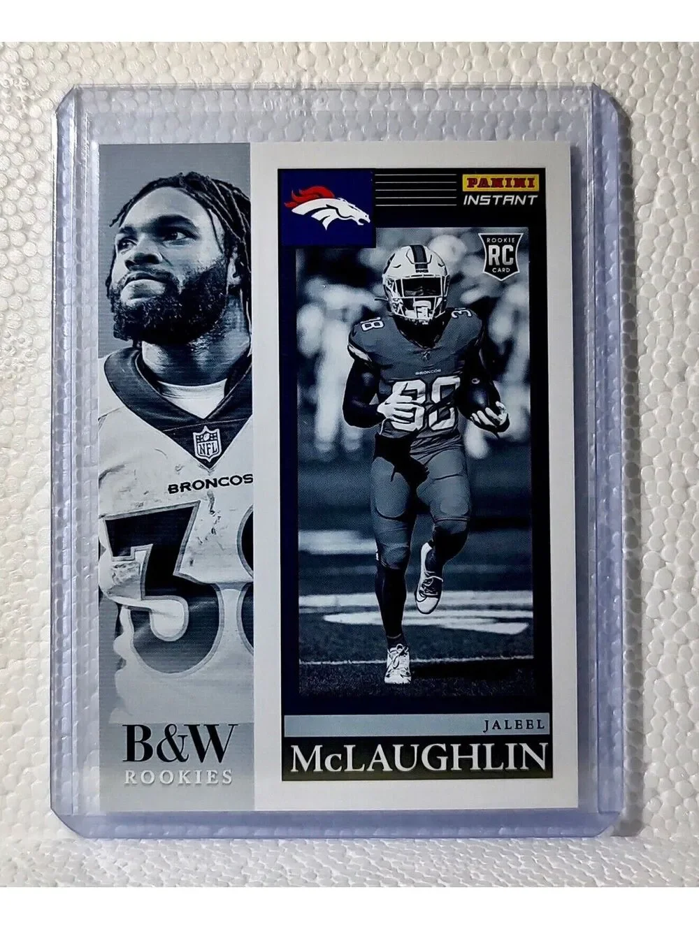 Jaleel McLaughlin 2023 Panini NFL #16 Black & White Rookies Card Broncos 1/216