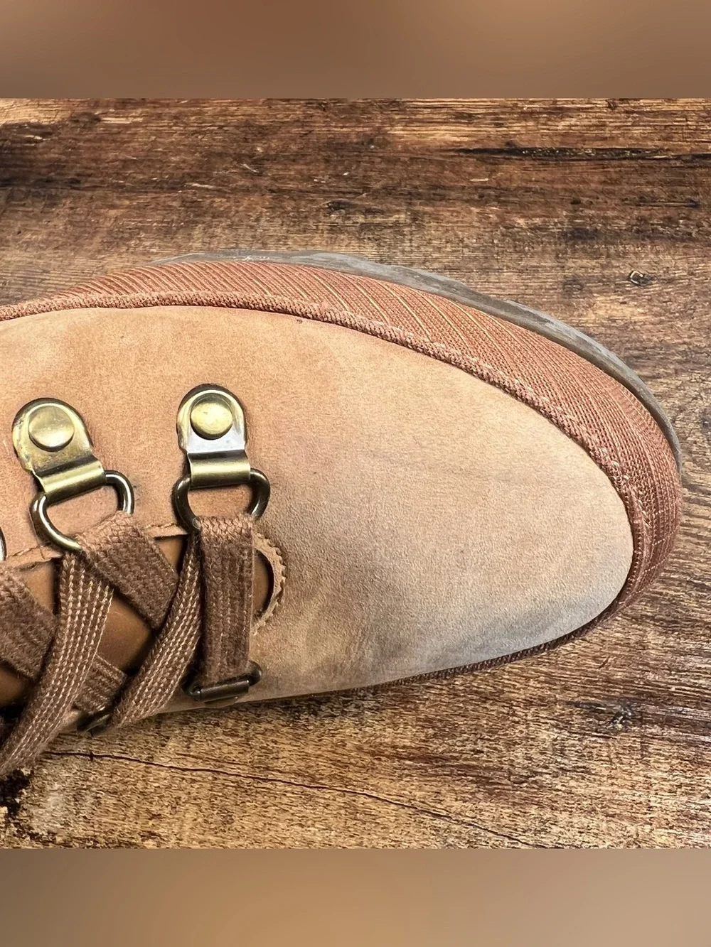 Vionic Spencer Boots Tan Chunky Waterproof Leather Hiker Combat Ankle Zip 8.5