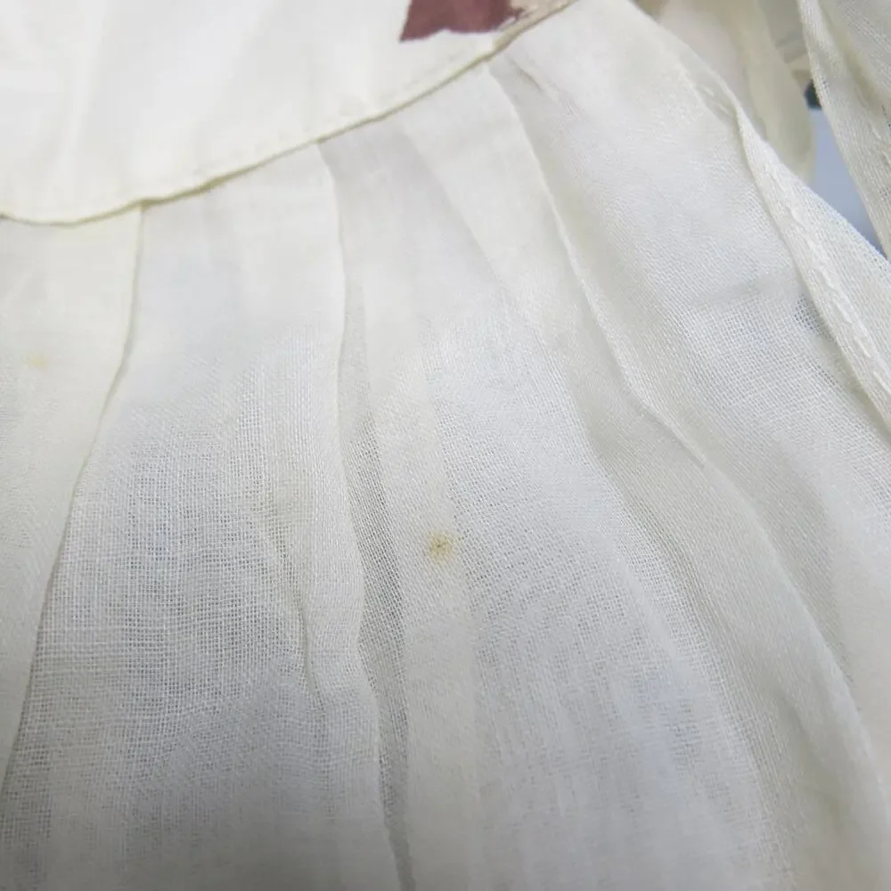 VINTAGE 1950/1960 Half Apron Handmade Pocket Beige with Leaves Tomatoes