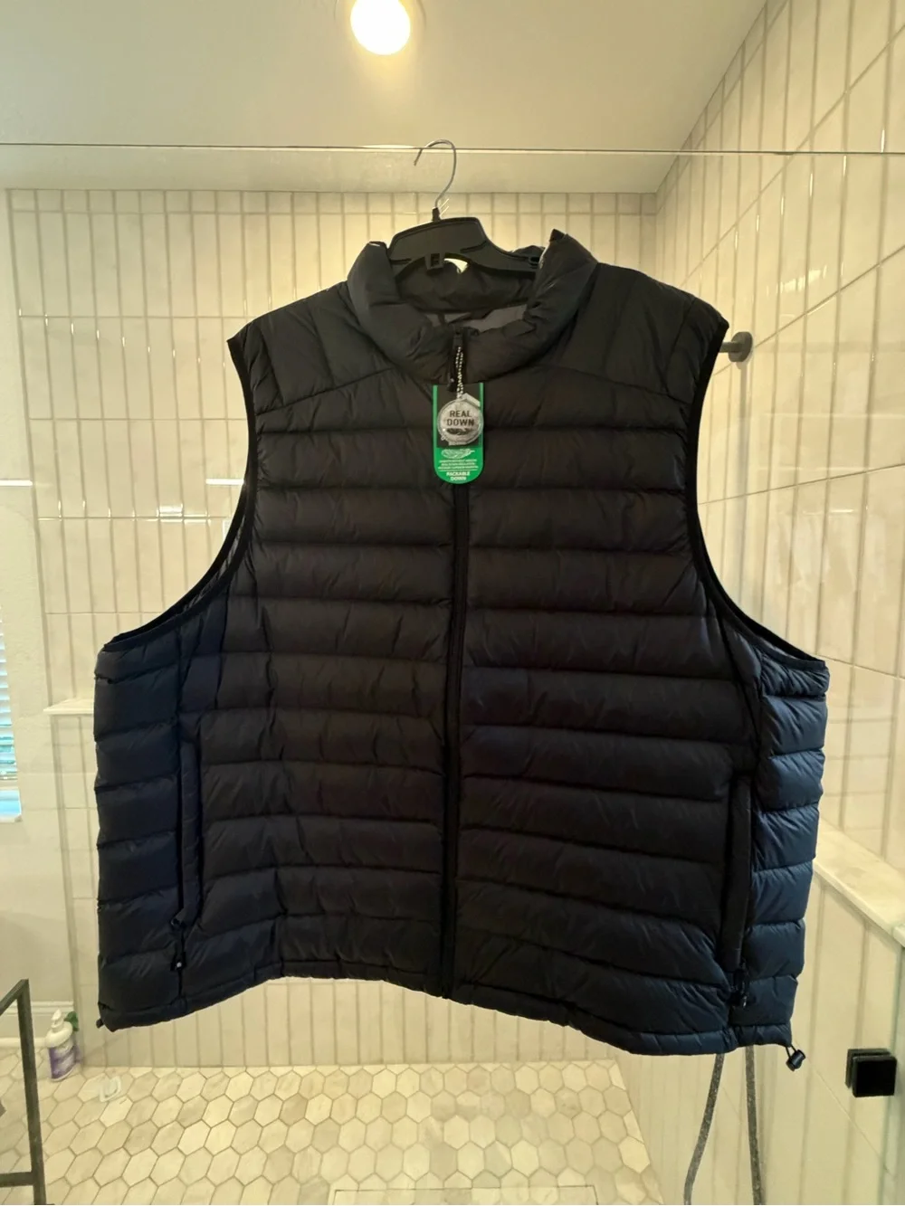 Solaris Men's Black Quilted Puffer Vest with High Collar