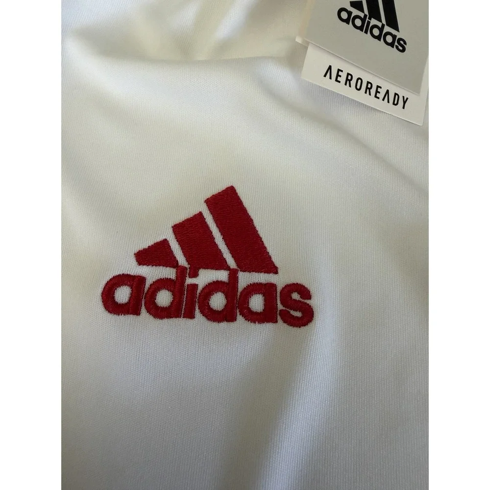 adidas AEROREADY Louisville Cardinals White Polo Shirt Men's M Breathable NWT