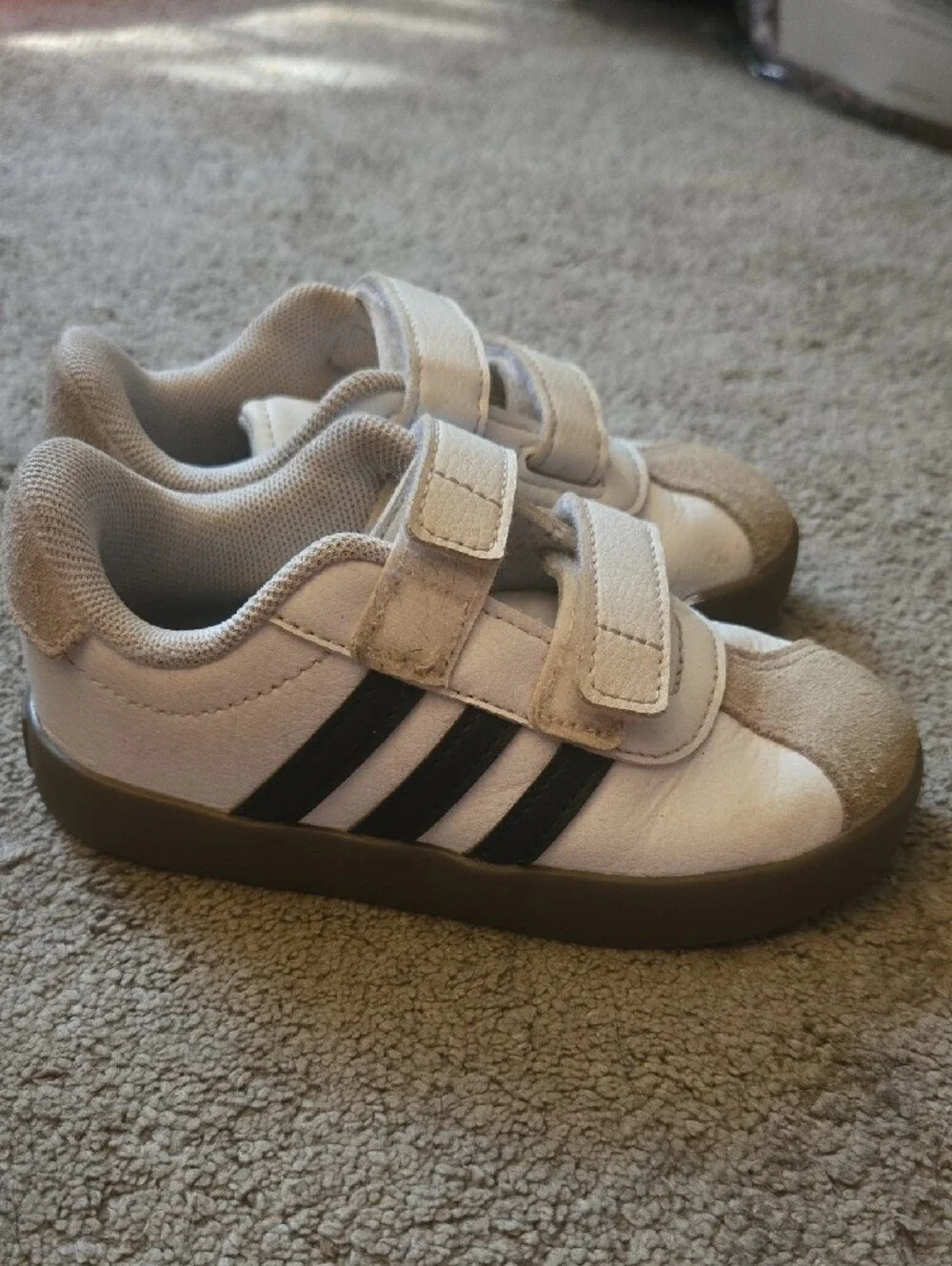 adidas Kids Beige Velcro Sneakers