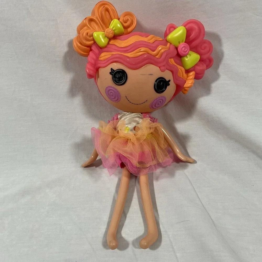 Lalaloopsy Sweetie Candy Ribbon Doll Neon Pink Orange, Large Size, 2014 Vintage