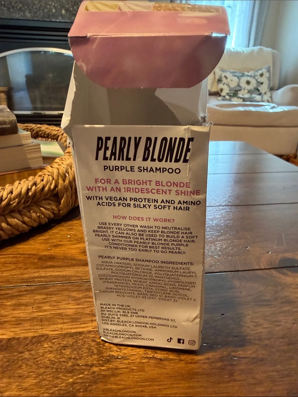 Bleach London Pearly Blonde Purple Shampoo Toner Brighten Vegan No Bleach